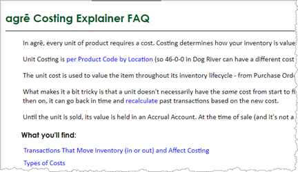 agrē Costing Explainer FAQ