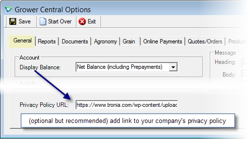 Grower Central Config Options